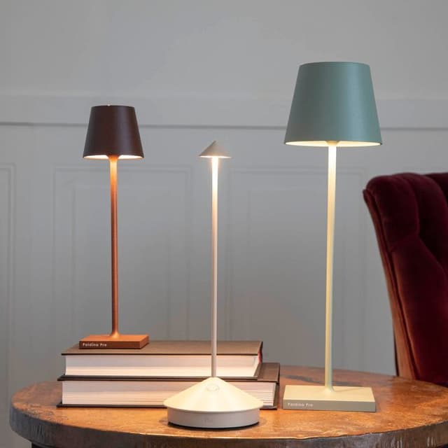 Modern olive green mushroom-shaped table lamp
